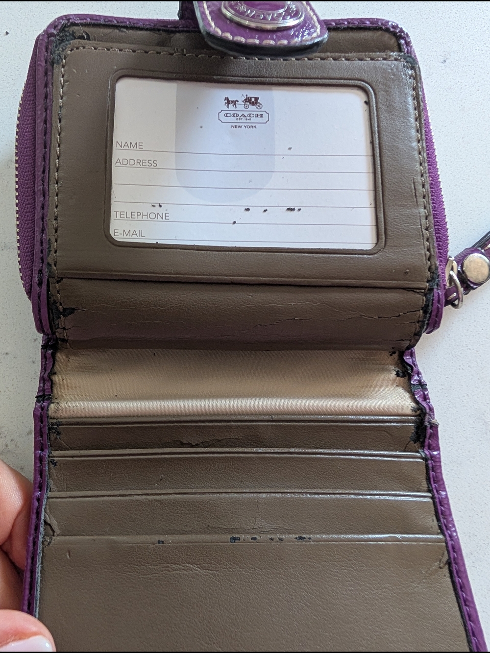Coach Purple and Brown Bifold Wallet - Picture 9 of 10